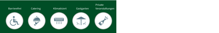 Barrierefrei Catering Klimatisiert Gastgarten Private Veranstaltungen Essen zum Mitnehmen Hochzeiten WLAN gratis Haustiere erlaubt Gayfriendly